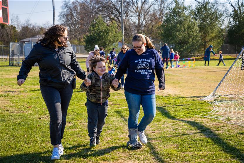 Students run in a Turkey Trot